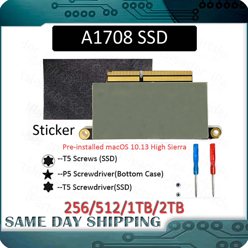 Laptop SSD A1708 1TB 1T 512GB 256GB PCI-E Flash SSD for MacBook Pro 13” 2016 2017 Function Keys Soli