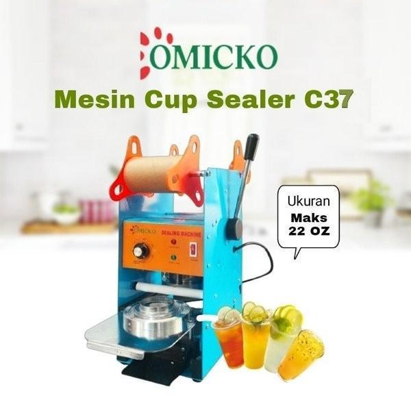 OMICKO: C-37 / C-39 Cup Sealer Mesin Press Plastik Gelas 12-24 Oz (300 W)