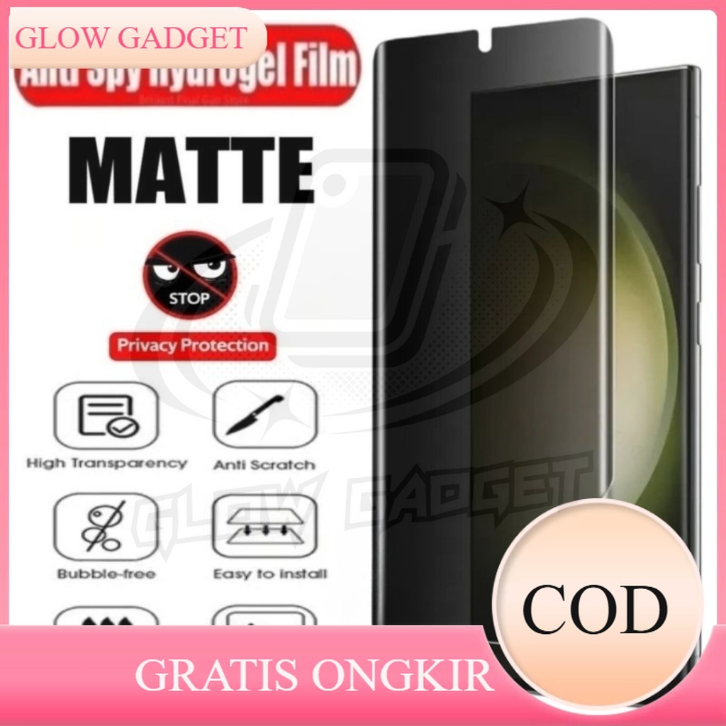 GLOW Anti Gores Hydrogel Matte Spy Privasi Anti Intip For Oppo Find N2 Flip Oppo Find N3 Flip Oppo F