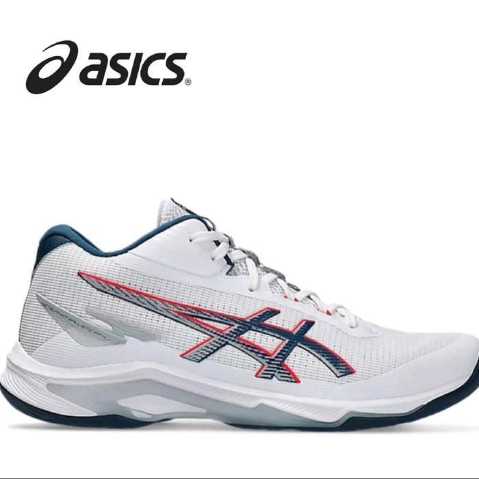 Asics Tenis Men's Netburner Balistic FF 4 Low White Sepatu Olahraga Outdoor Volleyball Pria - 39