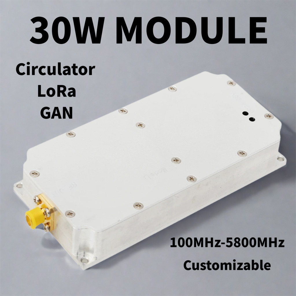 30W Ldmos Circulator Lora GAN RF Module 400-470MHz 800-900MHz 1.2GHz 1.5GHz 2.1GHz 2.4GHz 2.6GHz 5.2