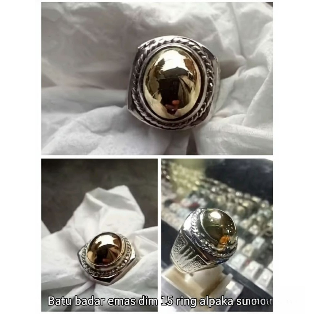 cincin batu badar emas dim 15 ring alpaka super elegan