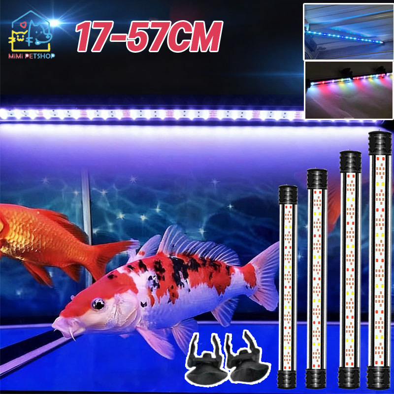 57cm Lampu Aquarium Lampu LED Celup Satu Ganda Warna Warni Hiasan Aquarium