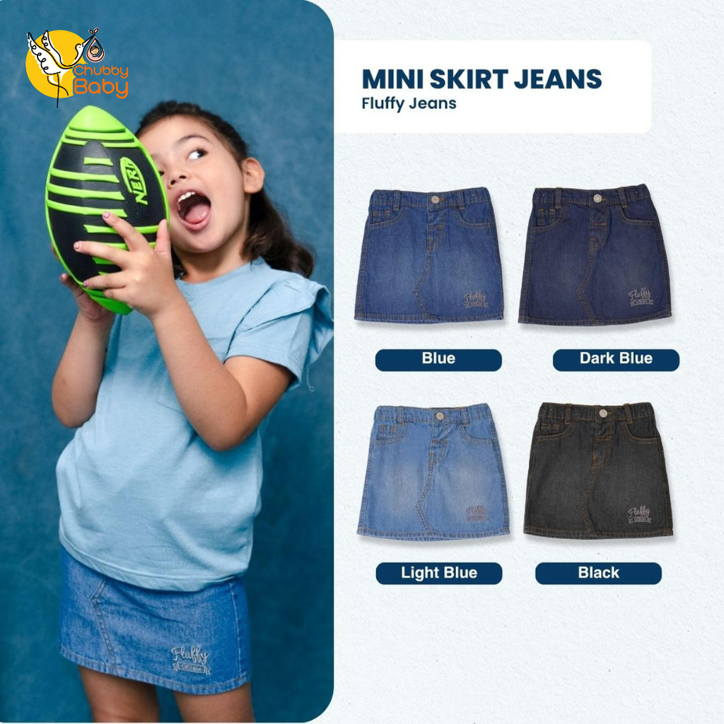 FLUFFY Mini Skirt Jeans - Rok Pendek Jeans