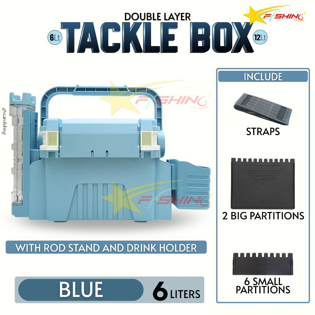 Starsfishing Tackle Box Double Layer Kotak Alat Pancing 6–12L Multifungsi