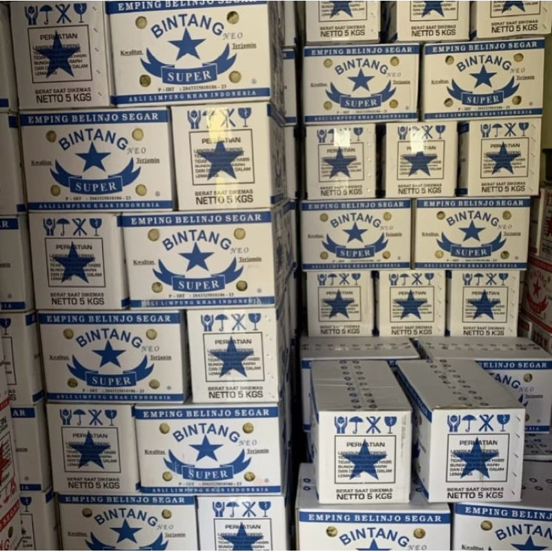 Emping Melinjo Belinjo Segar Limpung Bintang Super Biru 1 Bal Dus Karton 5 kg