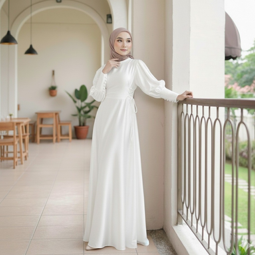 RMD017 LAURA DRESS LEBARAN SATIN SILK MEWAH | DRESS KONDANGAN | SERAGAM BRIDESMAID | BAJU MUSLIM LEN