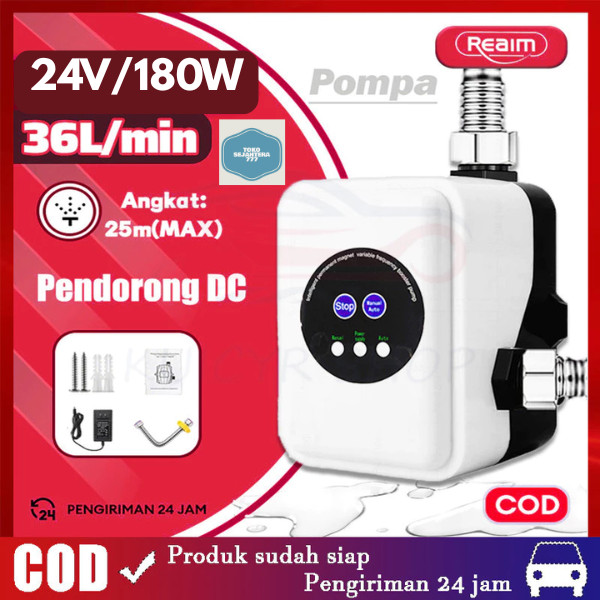 Pompa Booster DC 24V/180W Pompa Air Otomatis Pompa Pendorong Tekanan Hemat Listrik Hening Shower Wat