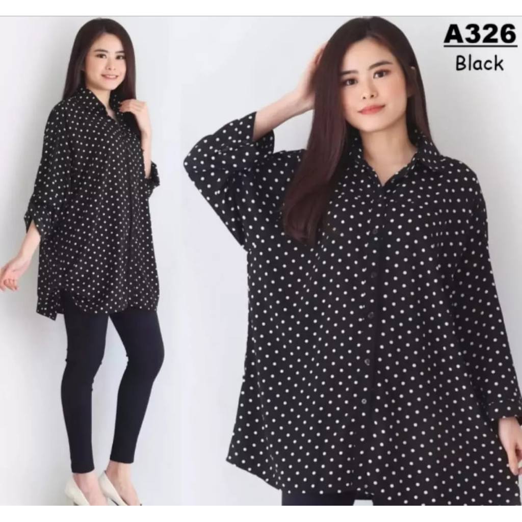 PROMO TERMURAH DAN TERBARU BISA COD DALAM NEGERI KEMEJA POLKADOT BAHAN ADEM / KEMEJA KASUAL / KEMEJA