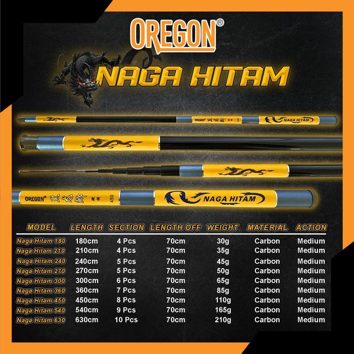 Joran Tegek Oregon Naga Hitam - 180