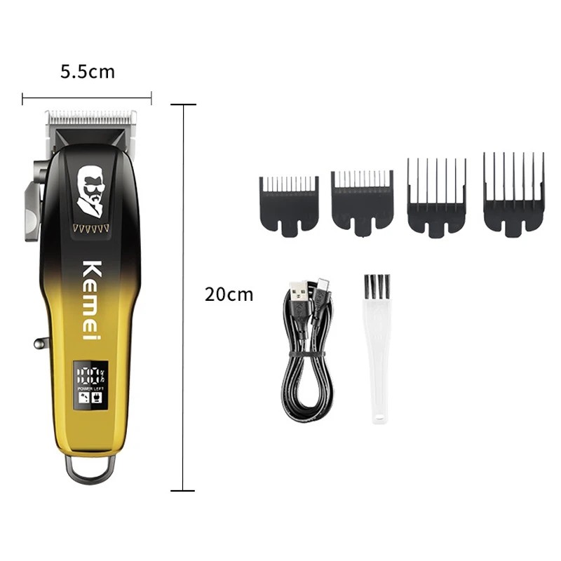 Kemei Electric Hair Clipper Hair Cut Wireless Trimmer Men Professional Clipper Machine Rechargeable 