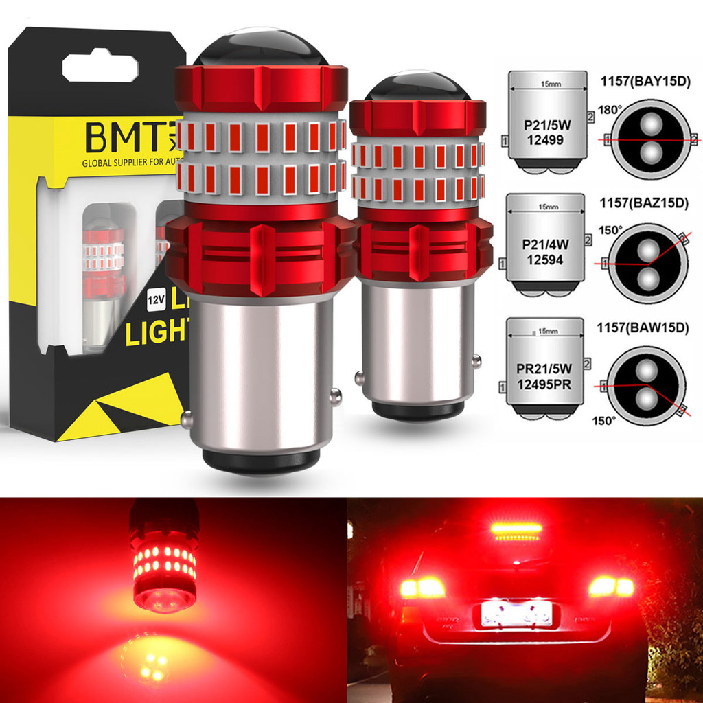 BMTxms 2PC Canbus BAZ15D P21W/4W BAW15D PR21W/5W BAY15D P21/5W 1157 LED 12499 12594 12595PR LED Brak