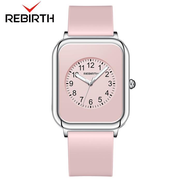 REBIRTH Jam Tangan Wanita Santai Mode Korean Style Tahan Air Kuarsa  RE096-1 - Pink