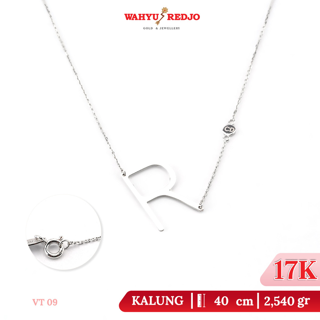 Kalung Emas Huruf Alfabet 17K Wahyu Redjo