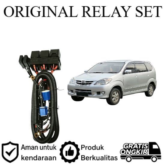 ORIGINAL Relay Set Lampu Utama LED H4  Mobil Toyota Avanza gen1 2004 2011 Lie Cheng