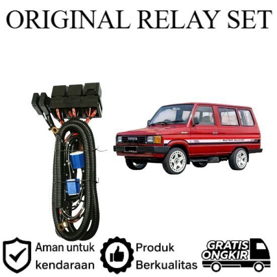 ORIGINAL Relay Set Lampu Utama LED H4  Mobil Toyota kijang Super Lie Cheng