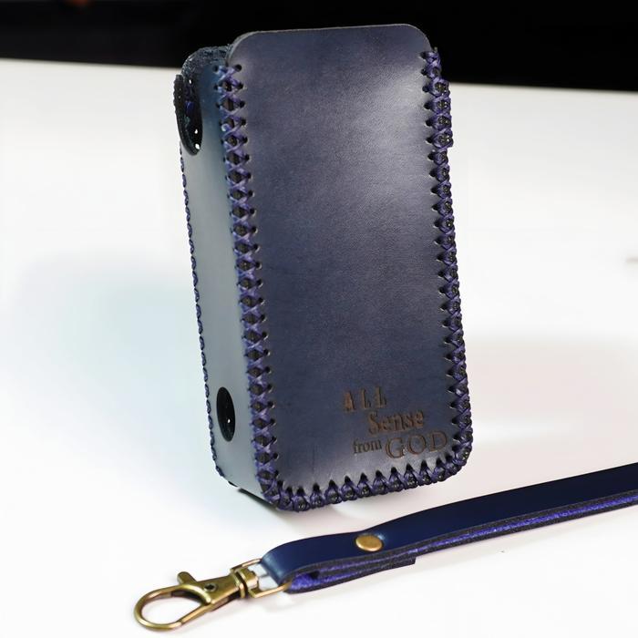 Gantungan Kunci sarung kulit handmade Anodize oframe fulset tali gantungan