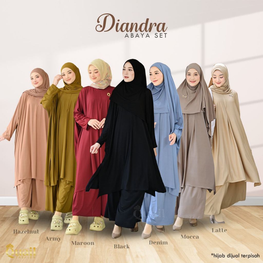 Quail Hijab - Diandra One Set Kulot | Baju Lesti | Oversize Jumbo Gamis Setelan