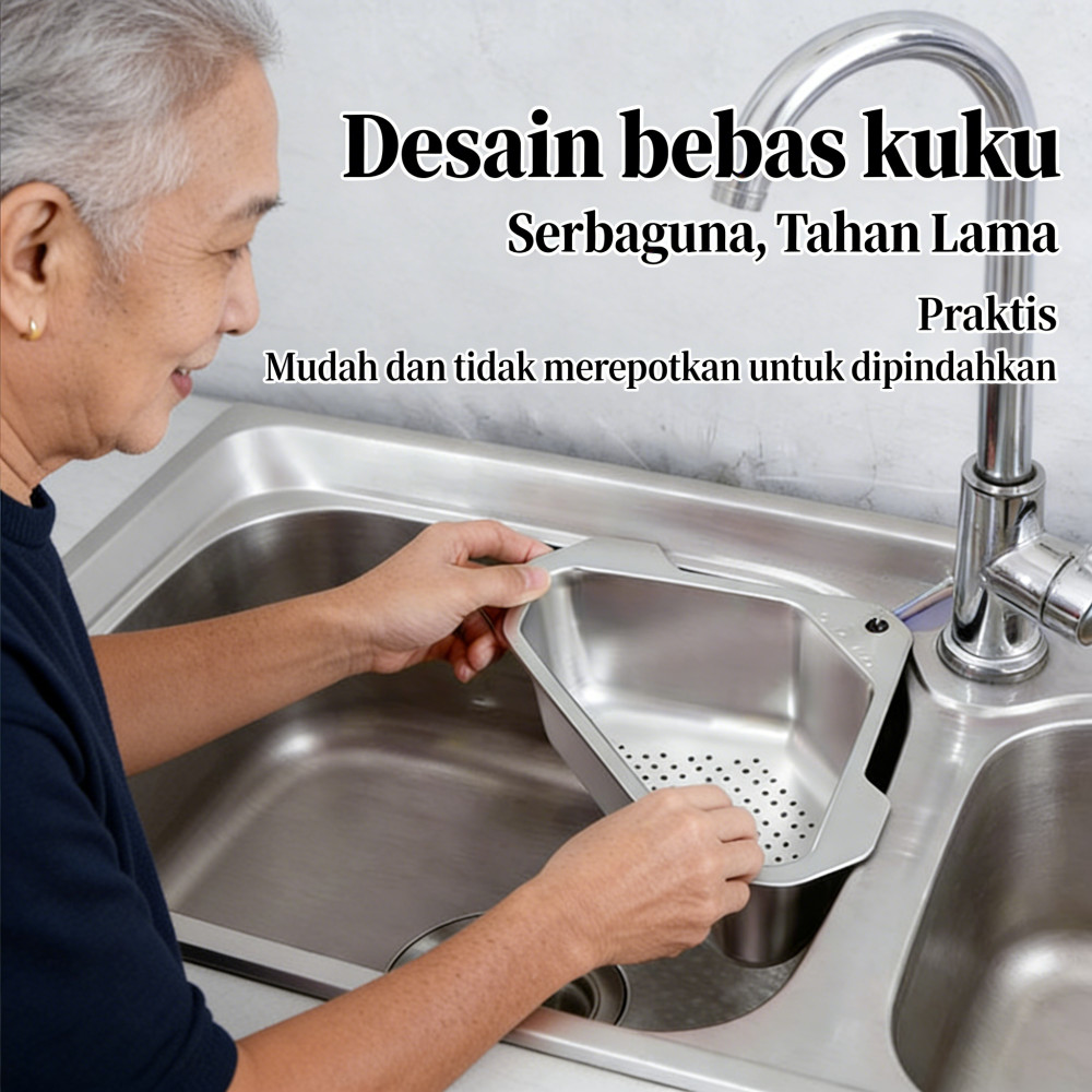 Sudut Wastafel Rak Cuci Piring Sabun Multifungsi Tempat Stainless Rak NEW Piring