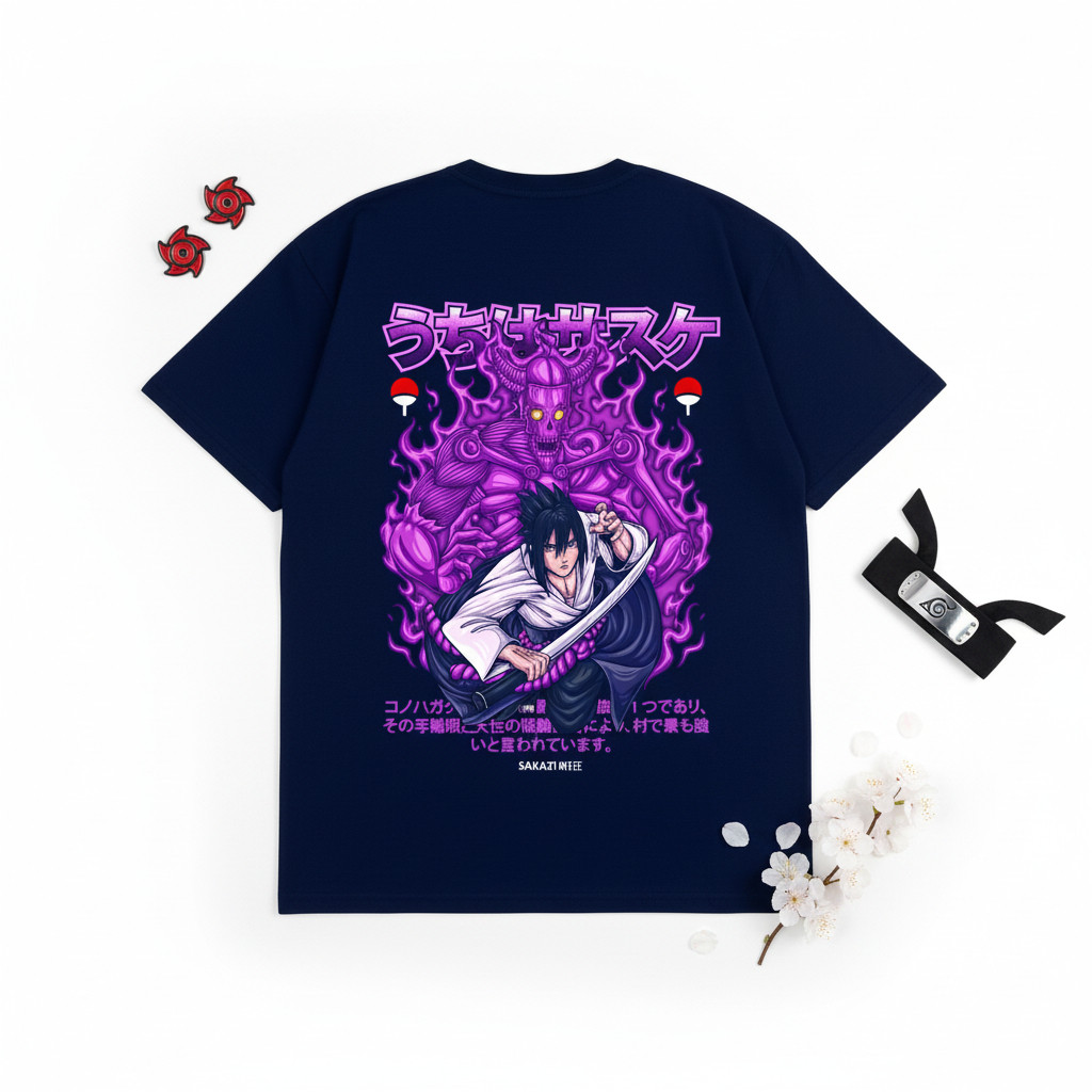 Kaos Baju Distro T shirt Unisex Gambar Manga Anime SASUKE UCHIHA SUSANOO Itachi Akatrsuki