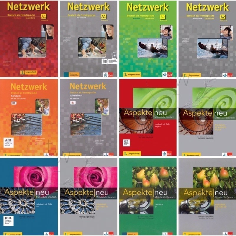 Buku Networks A1 A2 B1 & Aspekte Neu B1+ B2 C1 Kursbuch / Lehrbuch & Arbeitsbuch - German | Buku Goe