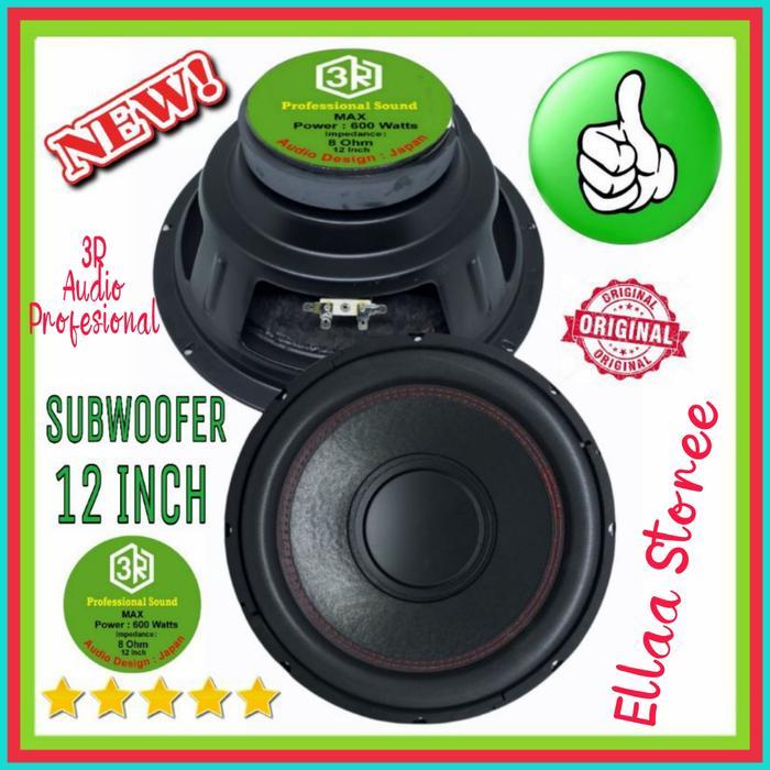 Speaker SUBWOOFER 3R 12 INCH M - BASS DE - 122 T Magnet Besar 600 Watt Car