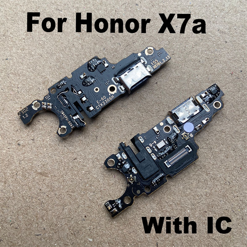 Untuk Huawei Honor X7a, Port Pengisian Daya USB Cepat, Papan Konektor Mikrofon, Kabel Fleksibel, Suk