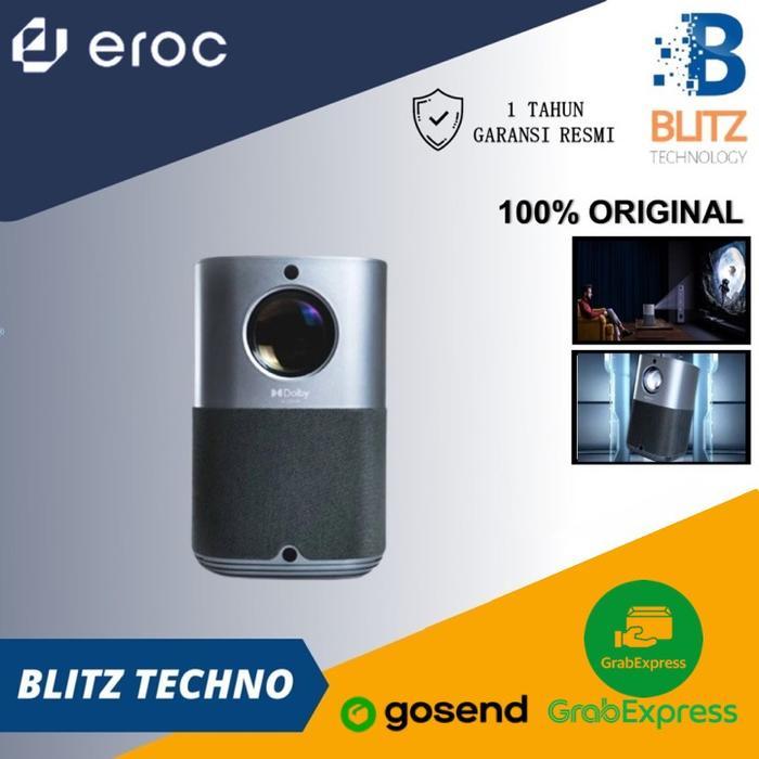 EROC Android Smart Home Proyektor Dolby FHD MAX - EROC MAX Projector - Unit + Screen