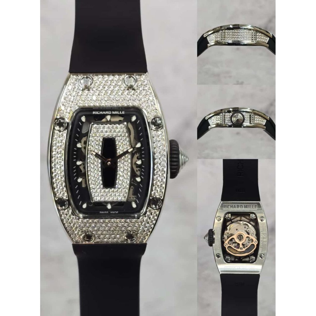 promo Jam tangan Fashion Wanita Automatic Swiss RM 007 07-01 Lady Diamond Sapphire  / Ceramic