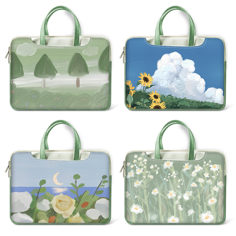Laptop Bag Laptop Sleeve Case 13 14 15.4 15.6 In PU Shockproof Case Handbag Multipurpose for Macbook
