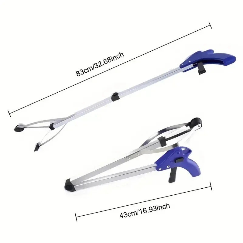 Lockable Foldable Grabber Reacher Lightweight Extender Gripper Tool Claw Trash Garbage Picker Help H