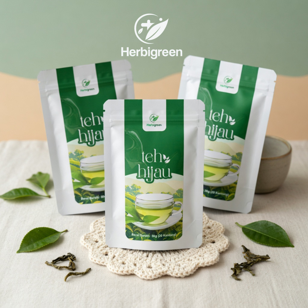 PAKET BUNDLE 3 Pcs HERBIGREEN Obat Diet Herbal | Paket Teh Pelangsing Ampuh DIET DETOX | Teh Diet Te