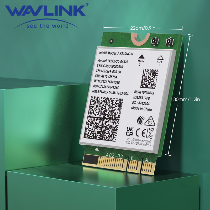 WAVLINK Intel AX200AX210 WiFi 6E 24GHz5GHz6GHz Network Adapter 5400Mbps Bluetooth 53 For Laptop Ultr