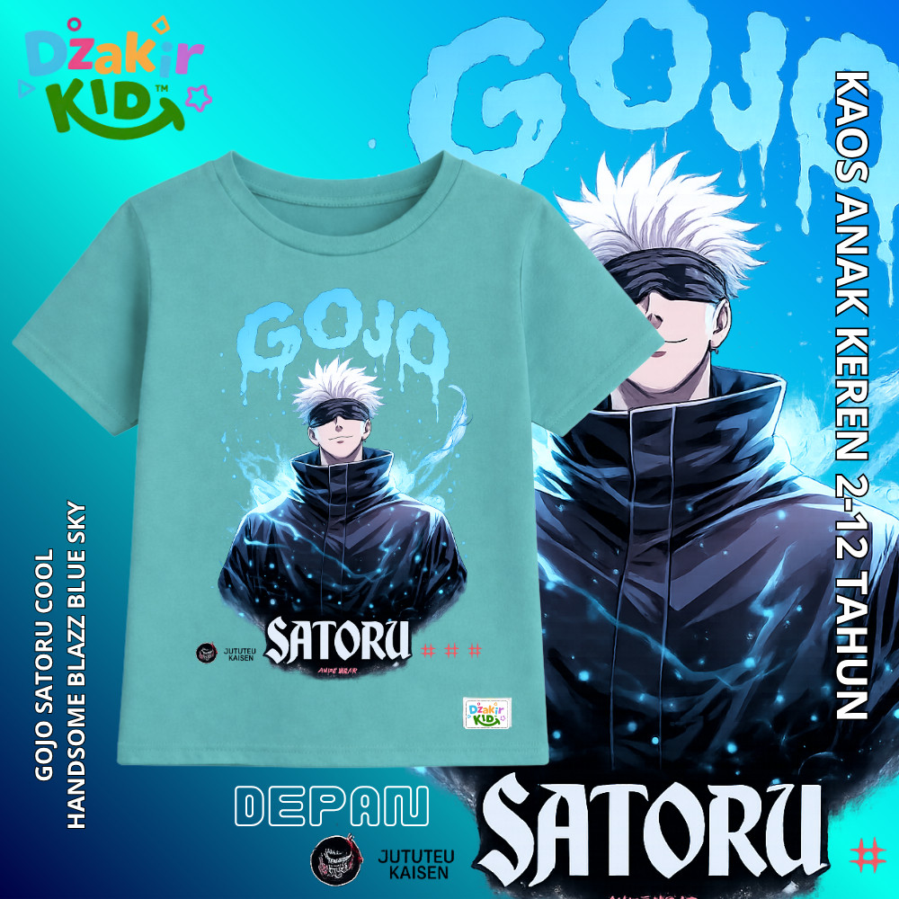 DZAKIR KIDS Kaos ORIGINAL Anak Anime Viral Premium Gojo Satoru JUJUTSU KAISEN COOL HANDSOME Blazz BL