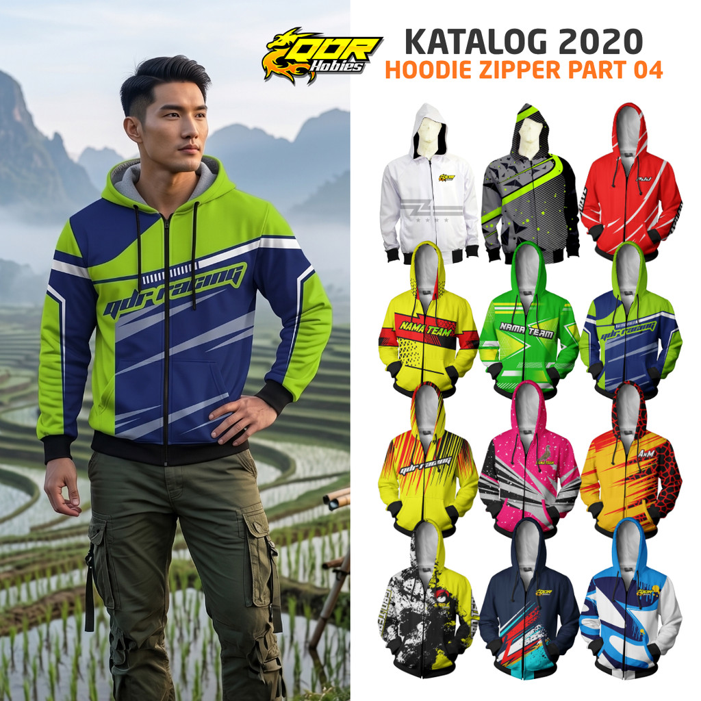 Jaket Merpati Hoodie Zipper Katalog 2020 Part 03 Custom Nama Tim dan Foto Merpati QDR HOBIES