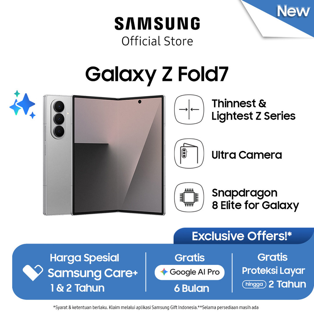 Samsung Galaxy Z Fold7 12/512GB - Silver Shadow | Hp Lipat AI | Kamera 200MP