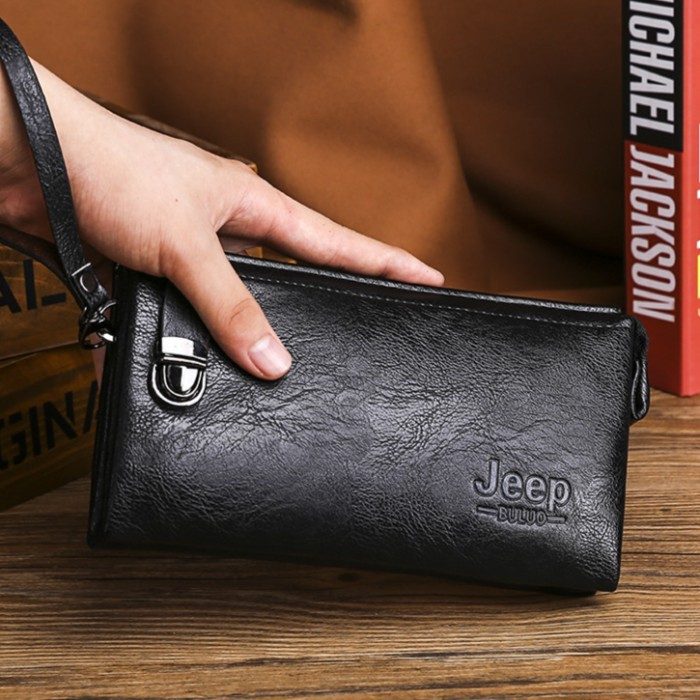 Jeep Dompet Kulit Leather Original Clutch Tas Tangan Handbag Dompet Kartu Pria Wanita Import