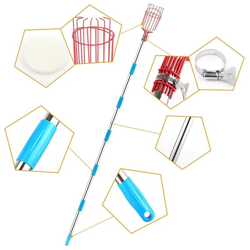 Fruit picker, fruit picking wonder tool, stainless steel high-altitude fruit picker, fruit picking t