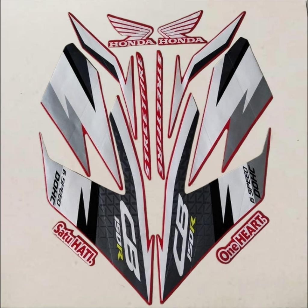 Striping Sticker Lis Body Honda CB 150R CB150R CB150 R Streetfire SE 2016 2017 Merah Putih