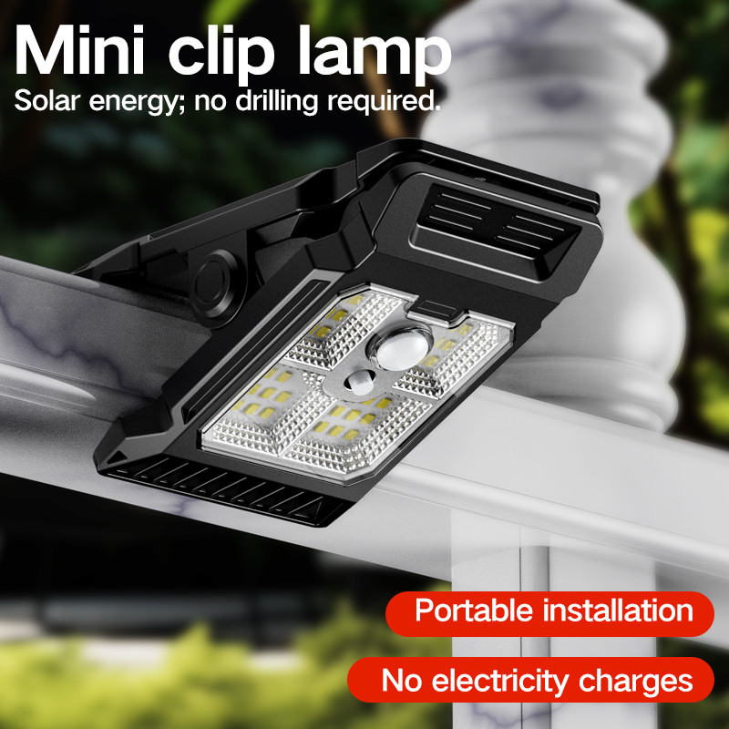 New upgraded intelligent sensing solar clip lamp outdoor courtyard lamp garden lighting solar wall l