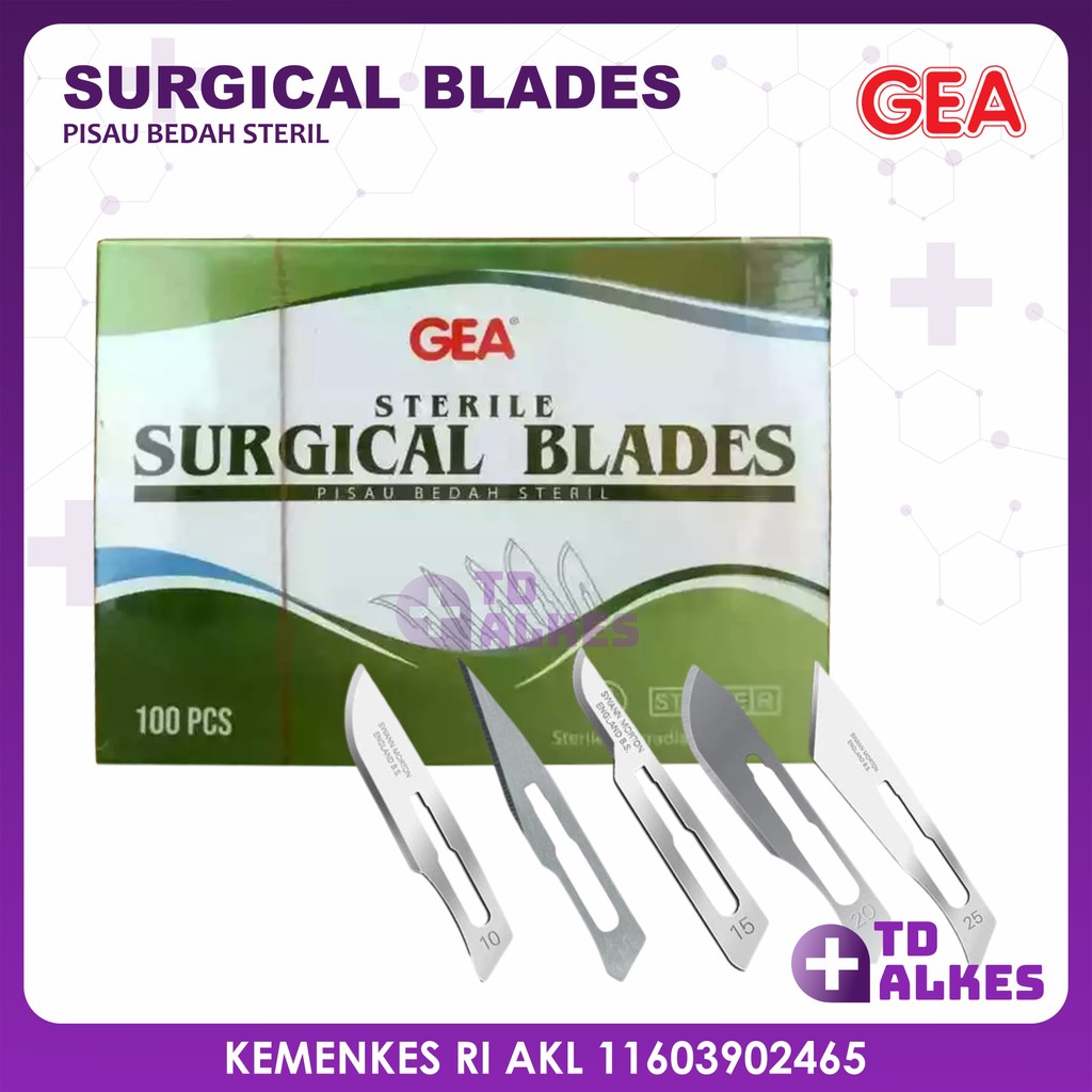 Surgical Blade No 10 11 12 15 Mata Pisau Bedah Sterile Knife Bisturi No 20 21 22 23