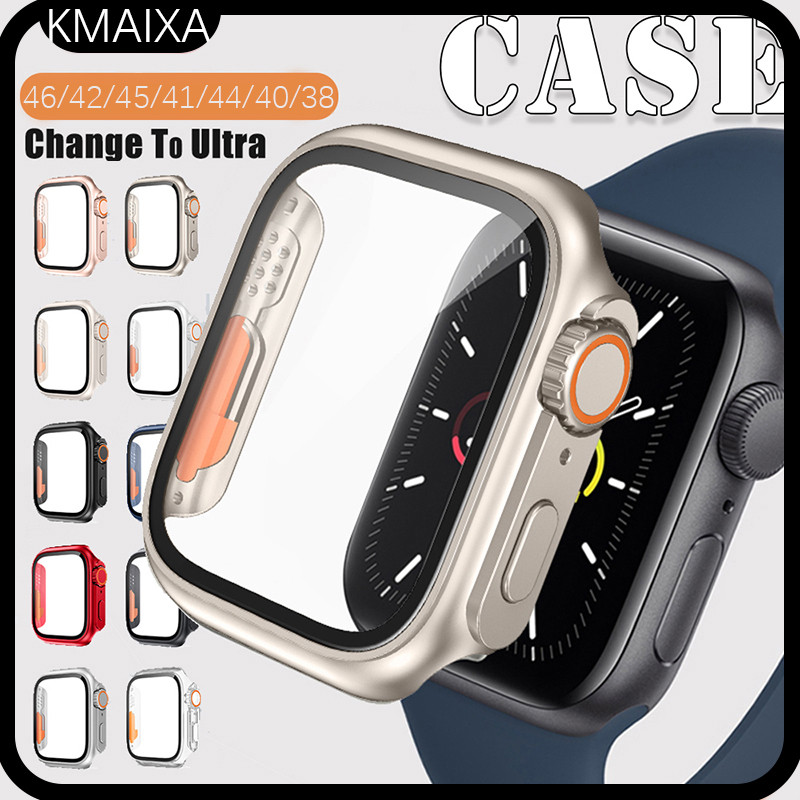 Tempered Glass Pc Case Apple Watch IWatch Screen Protector Change To Ultra 3/Ultra 2/Ultra 46mm 42mm