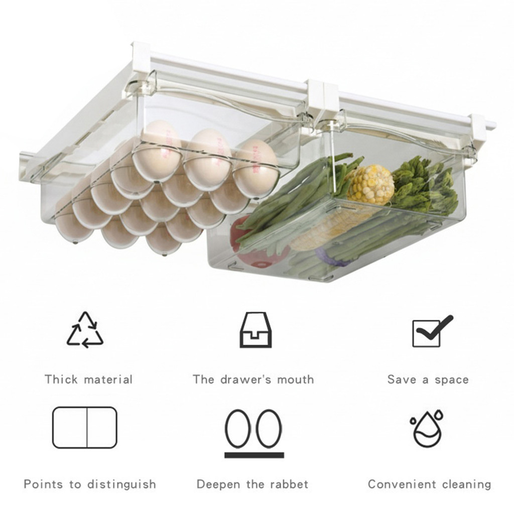 Clear Fridge Organizer Fruit Food Storage Box Drawer Storage Box for Fruits & Vegetables