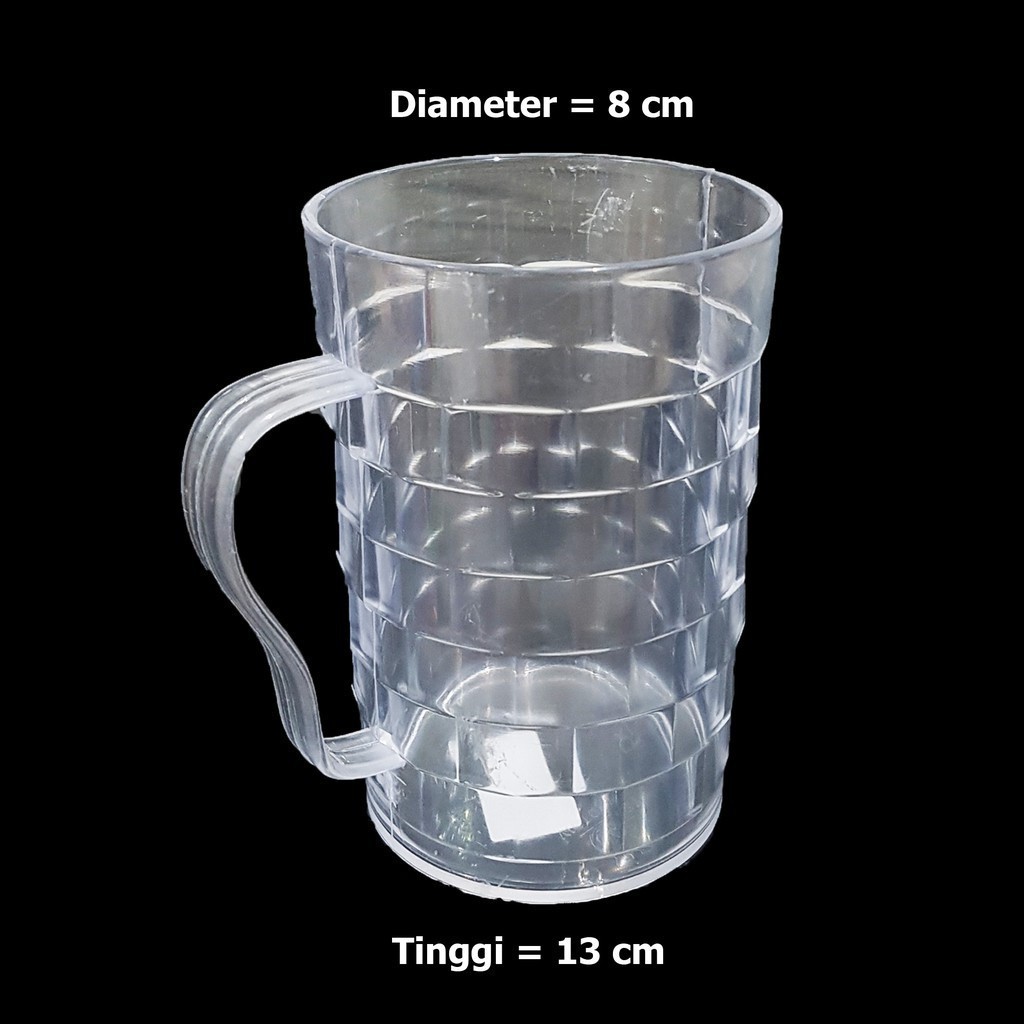 Gelas Plastik Bening / Gelas Akrilik / Mug Plastik / Mug Bambu Victory / Dodostore11
