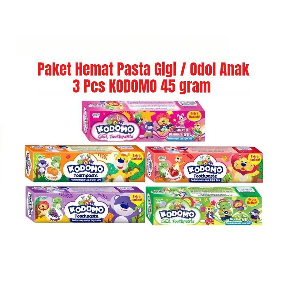 PAKET HEMAT 3 Pcs KODOMO PASTA GIGI ODOL ANAK 45 gram