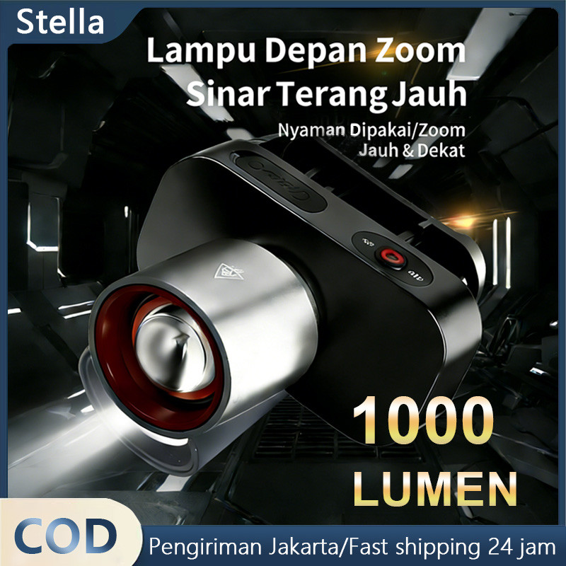 Senter Kepala Super Terang Anti Air Senter Kepala Zoom 1000 Lumen Maksimal Plus Super Terang Cahaya 