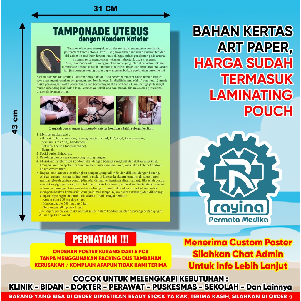 Poster Tamponade uterus dengan kondom kateter