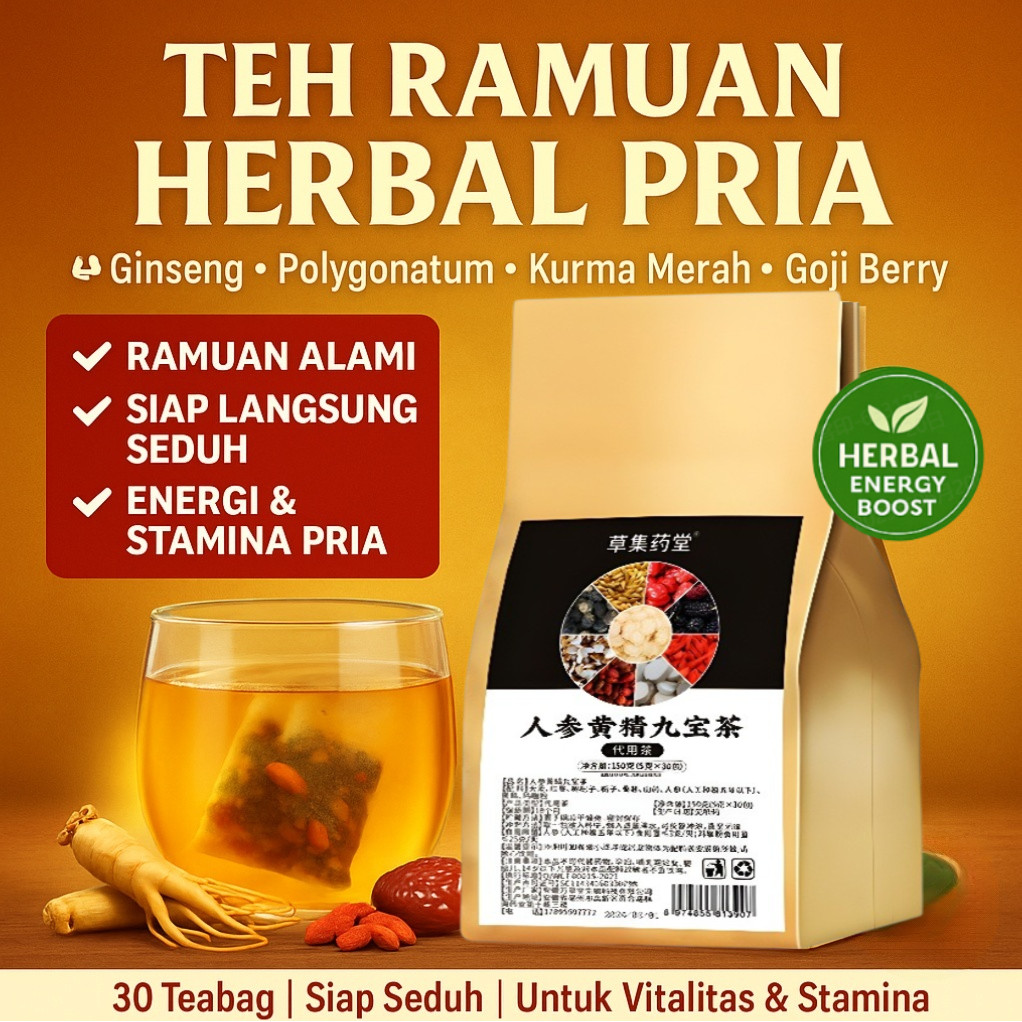 [Kesehatan Pria Alami]HFH-Teh Ginseng Polygonatum Sembilan Harta Karun / Herbal Alami / Teh Untuk St