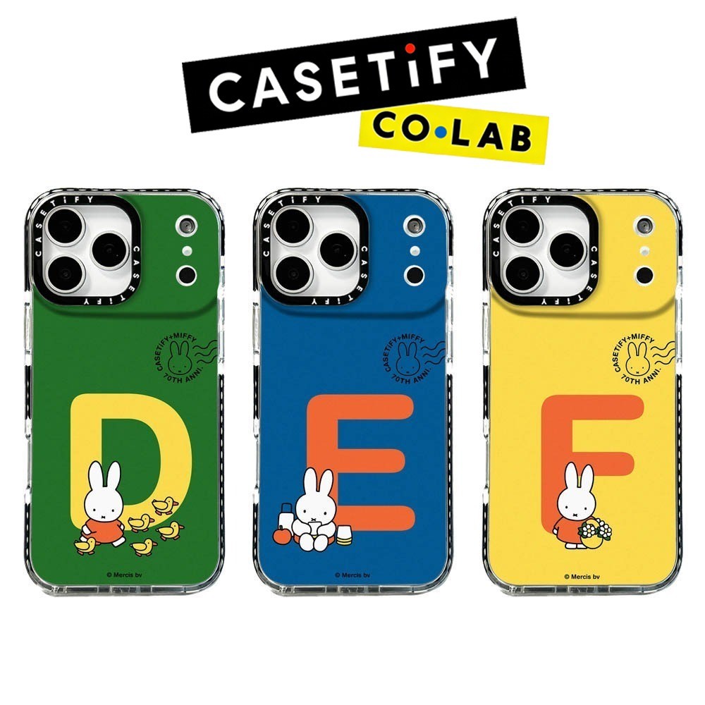 Original CASETiFY Letter Rabbit DEF Phone Case for IPhone 17ProMax 16ProMax 16pro 16 12 13 15Pro 15P