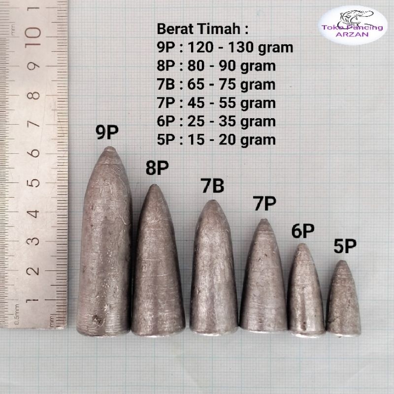BRUNO6 Timah Pancing Kiloan 5P, 6P, 7P, 7B, 8P, 9P, 10P murah